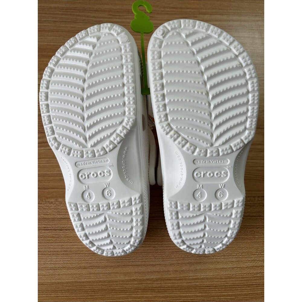 Crocs Baya Clogs Roomy White Lightweight Comfort Shoes Slip On Mens 4/Womens 6